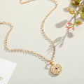 Round Crystal Hamsa and Evil Eye Pendant Necklaces in Four Designs view 6