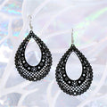 Colorful Printed Openwork Metal Hook Earrings in Eight Designs view 6