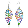 Colorful Printed Openwork Metal Hook Earrings in Eight Designs view 8