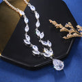 Clear Teardrop Marquise Necklace Earring Sets Multi Metal view 3