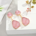 Double Teardrop Druzy Drop Stud Earrings in Thirteen Colors view 12
