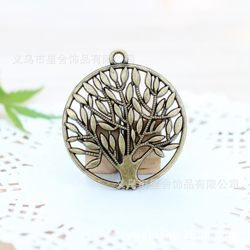 38mm Round Tree of Life Alloy Charm Pendant for DIY Jewelry
