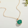 Small Druzy Heart and Sunflower Evil Eye Pendant Necklaces view 3