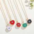 Small Druzy Heart and Sunflower Evil Eye Pendant Necklaces view 1