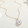 Small Druzy Heart and Sunflower Evil Eye Pendant Necklaces view 5