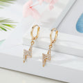 Gold Tone Crystal Huggie Drop Earrings in Three Symbol Designs view 1