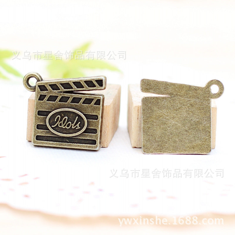19x17mm Alloy Clapperboard Charm Pendant for DIY Jewelry