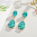 Double Teardrop Druzy Drop Stud Earrings in Thirteen Colors view 2