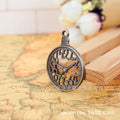 Open Roman Numeral Clock Metal Charm in 3 Decorative Finishes view 2