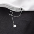Silver Star and Cross Chain Linked Ear Cuff Earrings view 3