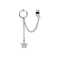 Silver Star and Cross Chain Linked Ear Cuff Earrings view 6