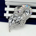 Blue Silver Tone Flower Crystal Metal Brooch Pin 1 Pictured Designs view 2