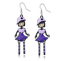 Cartoon Girl Hook Earrings in Five Bright Color Options view 1