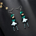 Cartoon Girl Hook Earrings in Five Bright Color Options view 4