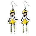 Cartoon Girl Hook Earrings in Five Bright Color Options view 3