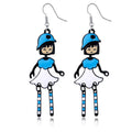 Cartoon Girl Hook Earrings in Five Bright Color Options view 5