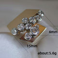 Clear Stone Geometric Cluster Gold Tone Ring Jewelry Accessory view 3