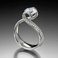 Clear Round Stone Swirl Bypass Silver Tone Ring Jewelry Accessory view 1