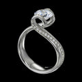 Clear Round Stone Swirl Bypass Silver Tone Ring Jewelry Accessory view 2