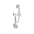 Three Silver Butterfly Ear Cuff and Chain Earring Designs view 7