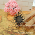 Antique Finish Ornate Oval Setting Metal Jewelry Component view 1