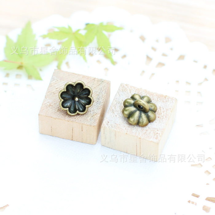 Mini Flower Bead Cap Finding With Raised Petal Texture For Jewelry Making