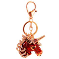 Unicorn Head Keychain With Spiral Horn and Curled Rhinestone Mane view 5