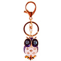 Rhinestone Owl Metal Keychain With Lobster Clasp And Split Ring view 5