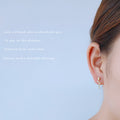 Gold Tone Mini Rose Stem Vertical Bud Stud Earrings Pair view 2