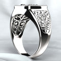 Black Enamel Scorpion Signet Ring With Engraved Shoulders view 3