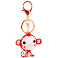 Cartoon Monkey Metal Keychain With Split Ring And Lobster Clasp view 5