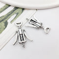 Silver-Tone Wine Glass Metal Charms with 21 Listed Options view 12