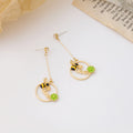 Bee Queen Floral Gold Tone Dangle Earrings in Three Styles view 3