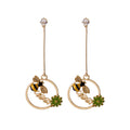 Bee Queen Floral Gold Tone Dangle Earrings in Three Styles view 6