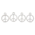 Peace Sign Round Charms In Antique Bronze And Silver view 6