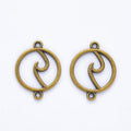Round Ocean Wave Charm and Connector in 4 Pictured Finishes view 6