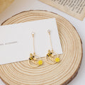 Bee Queen Floral Gold Tone Dangle Earrings in Three Styles view 4