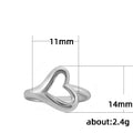 Open Heart Outline Ring in Silver Gold and Rose Tones view 5