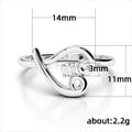 Open Heart Ring with Clear Center Stone in Three Tones view 5