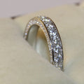 Double-Row Clear Stone Eternity Band In Gold And Silver Tones view 3