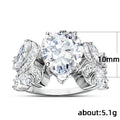 Silver Pear Teardrop Clear Ring Swirl Side Stones Alloy view 4