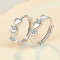 Heart Huggie Hoop Earrings Silver Gold Rose Alloy Clear view 1