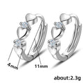 Heart Huggie Hoop Earrings Silver Gold Rose Alloy Clear view 5