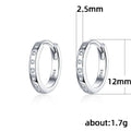 Clear Stone Slim Silver Tone Huggie Hoop Earrings Jewelry Accessory view 5