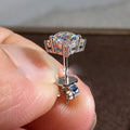 Star Clear Stone Stud Earrings White Gold Rose Gold Tones view 3