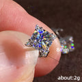 Star Clear Stone Stud Earrings White Gold Rose Gold Tones view 5