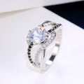 Twisted Split Band Ring With Round Clear Center Stone view 4