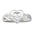 Double Heart Openwork Silver Tone Ring Jewelry Accessory view 2