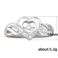 Double Heart Openwork Silver Tone Ring Jewelry Accessory view 4