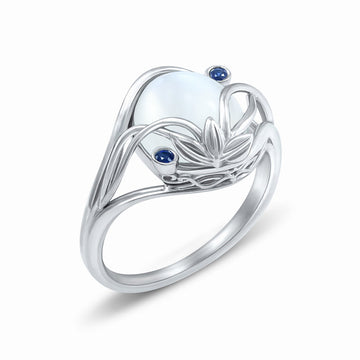 Silver Tone Dolphin Ring with White Faux Pearl Accent